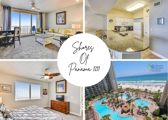 Shores Of Panama 1211- Sleeps 6, Gulf View, Reserved Parking! Free Fun! Condo